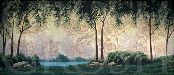 Forest with Pond Backdrop Projection