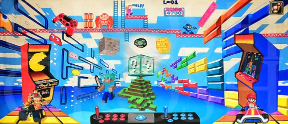 Video Game Montage Backdrop Projection Dance