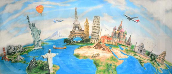 Around the World Backdrop Projection - Dance