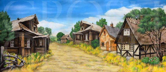 Brigadoon Village Backdrop Projection