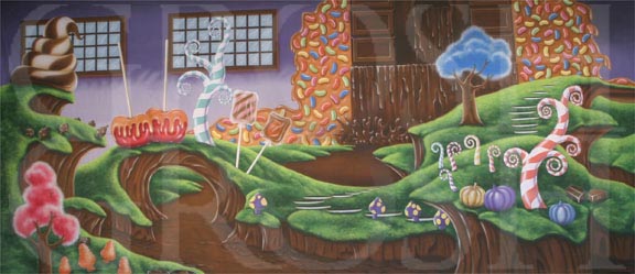 Charlie and the Chocolate Factory Chocolate Factory Interior Backdrop Projection