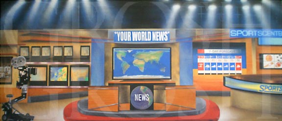 Charlie and the Chocolate Factory News Station Backdrop Projection