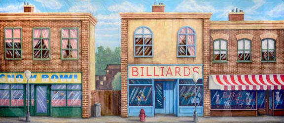 Charlie and the Chocolate Factory Small Town Street Backdrop Projection