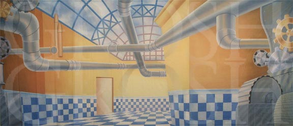 Charlie and the Chocolate Factory Stylized Factory Backdrop Projection