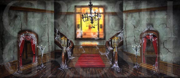 Christmas Carol Bob Cratchit Interior Backdrop Projection