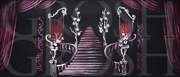 Christmas Carol Grand Staircase Backdrop Projection