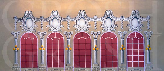 Christmas Carol Red Palace Interior Backdrop Projection