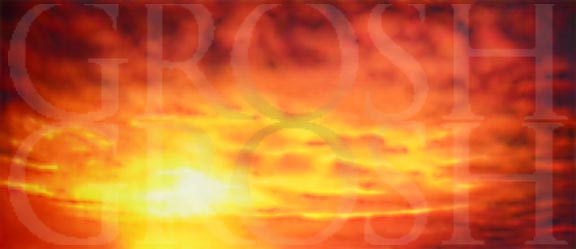 Fiddler on the Roof dramatic orange sunset backdrop projection