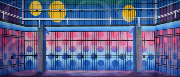 Hairspray Colorful Prison Backdrop Projection