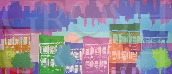 Hairspray Stylized Baltimore Street Backdrop Projection