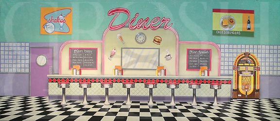 Hairspray Diner Backdrop Projection