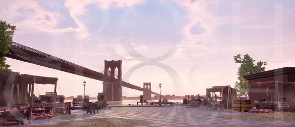 In the Heights Brooklyn Bridge Backdrop Projection