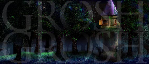 Into the Woods Rapunzel's tower exterior backdrop projection