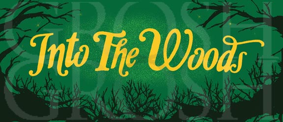 Into the woods show curtain backdrop projection