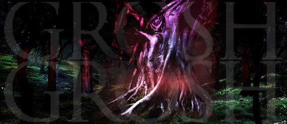 Into the Woods witches magic backdrop projection