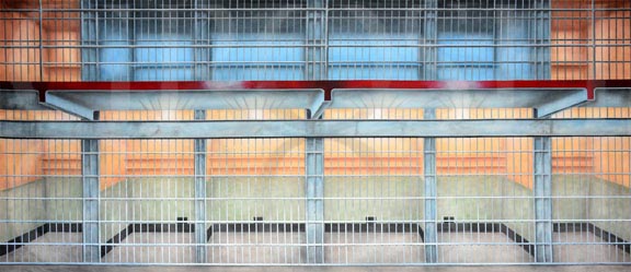Legally Blonde prison interior backdrop projection