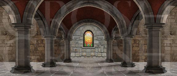 Shrek Castle Interior Backdrop Projection