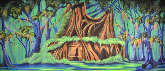 Shrek House Backdrop Projection