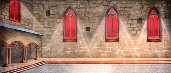 Sound of Music Abbey Backdrop Projection