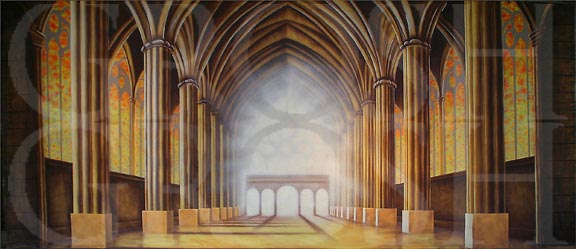 Sound of Music Church Interior Backdrop Projection