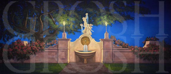 Sound of Music Night Garden Backdrop Projection