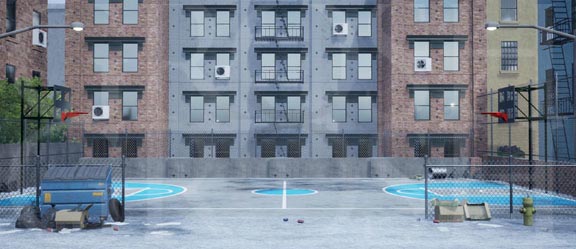 West Side Story Daytime Inner City Backdrop Projection