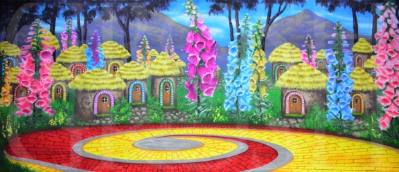 Wizard of Oz Munchkinland Yellow Brick Road Backdrop Projection