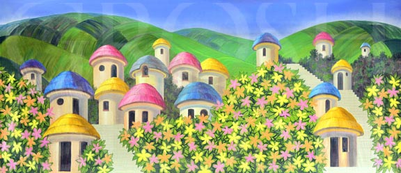 Wizard of Oz Munchkinland Backdrop Projection